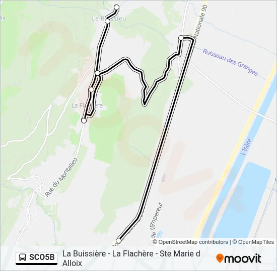 SCO5B Bus Line Map