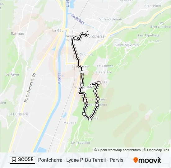 SCO5E Bus Line Map