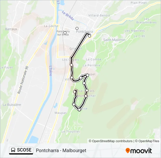 SCO5E Bus Line Map