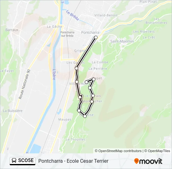 SCO5E Bus Line Map
