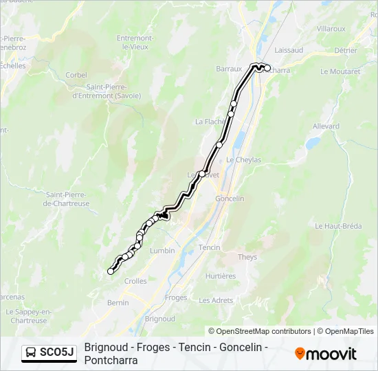 SCO5J Bus Line Map