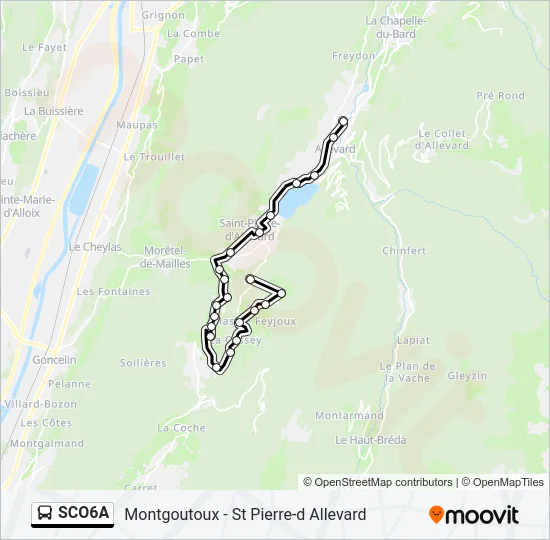 SCO6A Bus Line Map