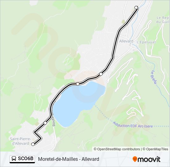 Plan de la ligne SCO6B de bus