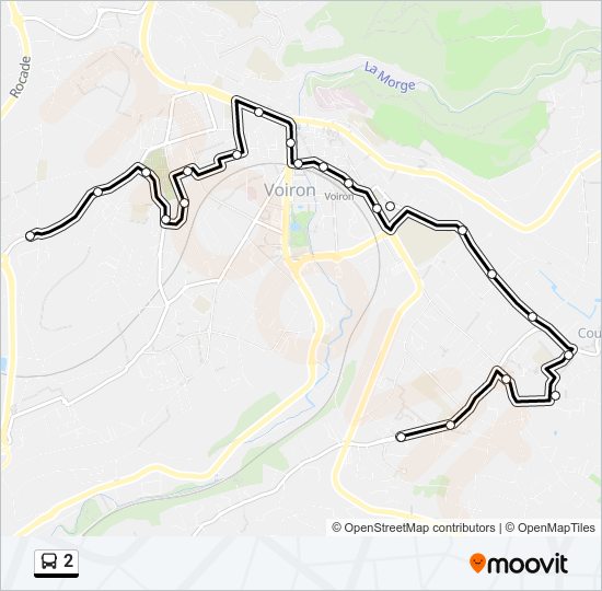 Plan de la ligne 2 de bus