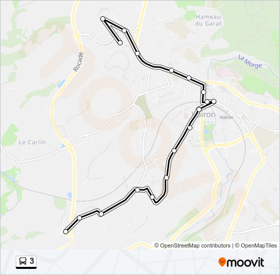 Plan de la ligne 3 de bus