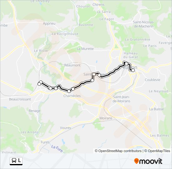 Plan de la ligne L de bus