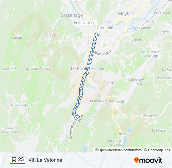 Mapa de 25 de autobús