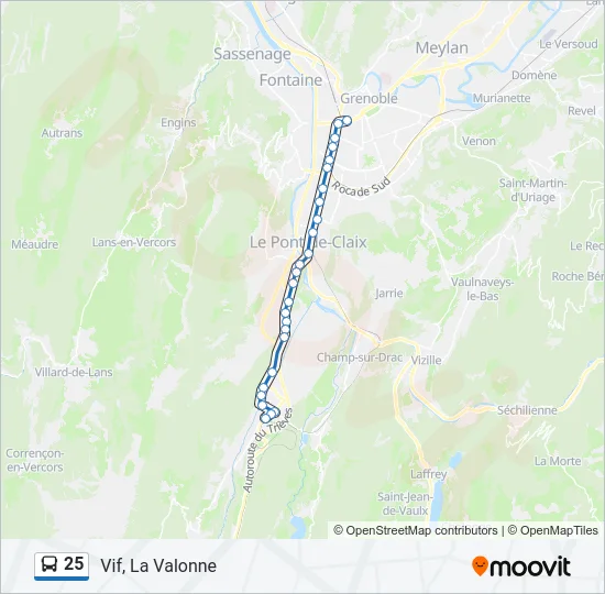 25 Bus Line Map