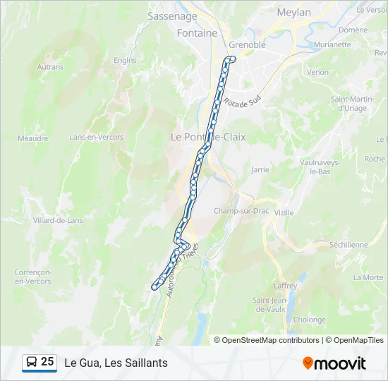 25 Bus Line Map