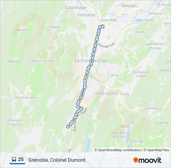 Mapa de 25 de autobús