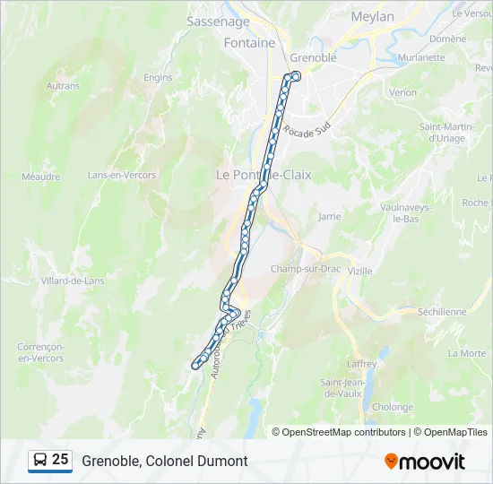 25 Bus Line Map