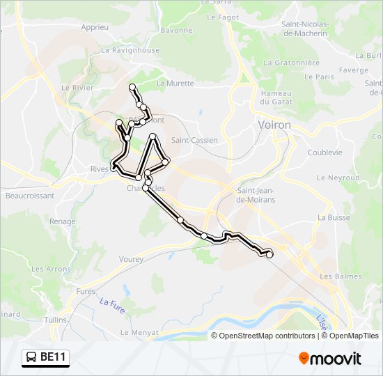 BE11 bus Line Map