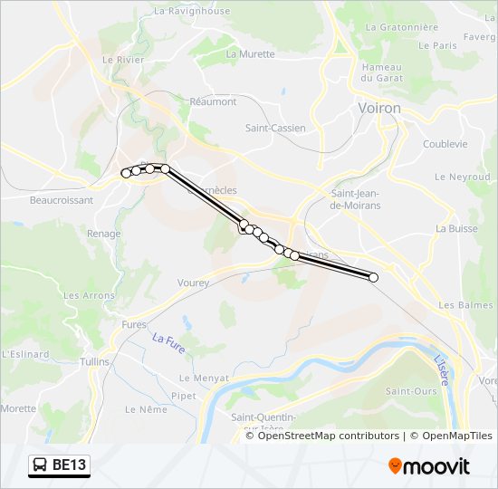 Plan de la ligne BE13 de 