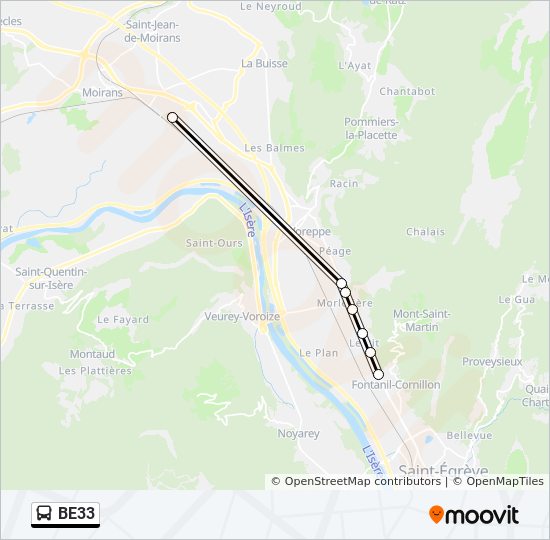 Plan de la ligne BE33 de 