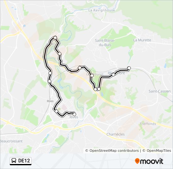 Mapa de DE12 de autobús