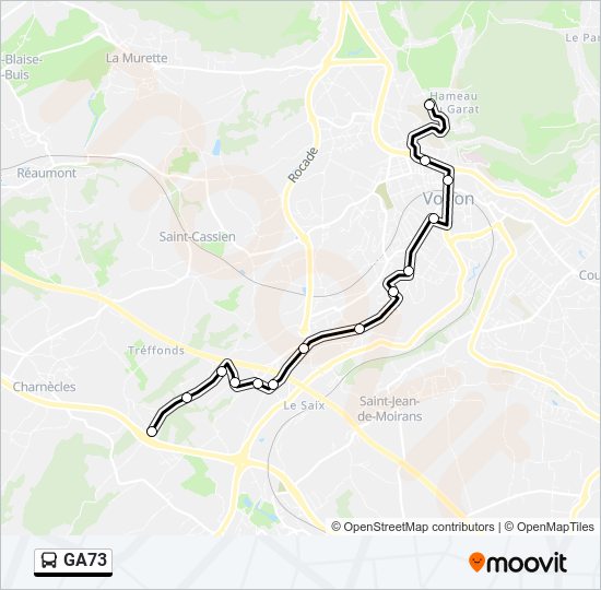 GA73 bus Line Map