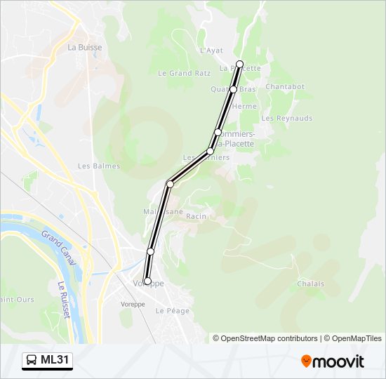 Plan de la ligne ML31 de bus