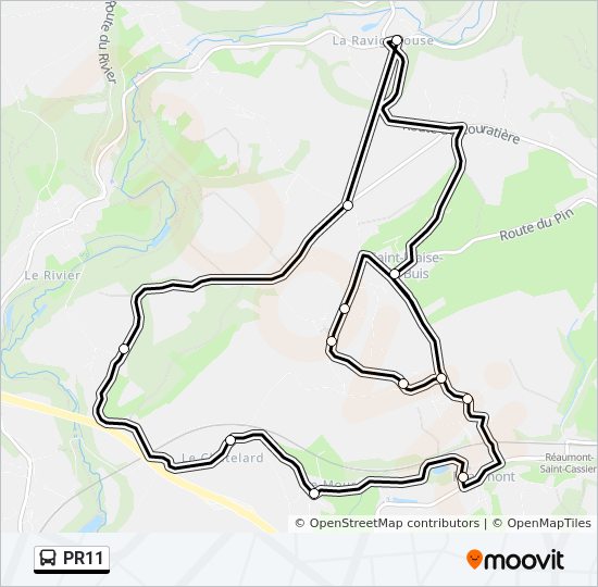 Mapa de PR11 de autobús