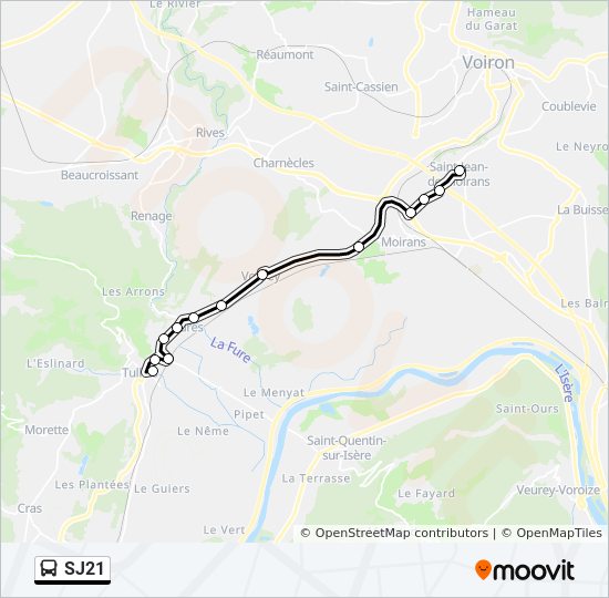 Mapa de SJ21 de autobús