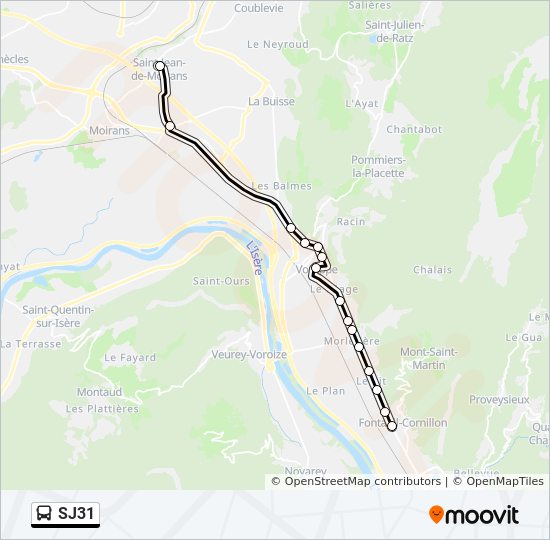 Plan de la ligne SJ31 de 