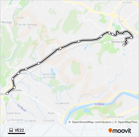 Plan de la ligne VE22 de 