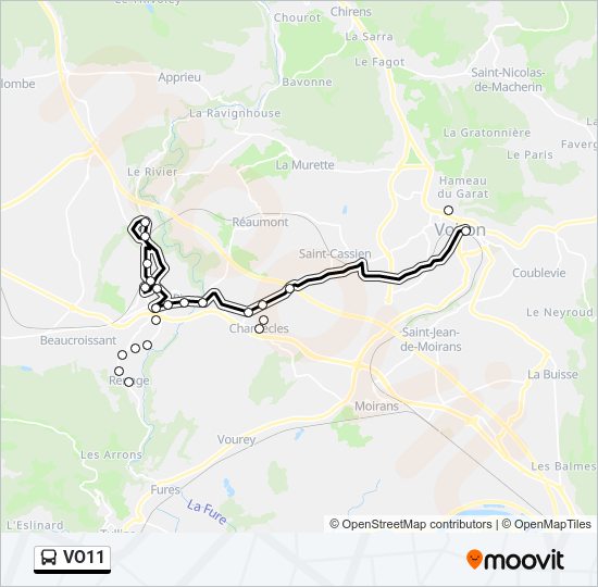 Plan de la ligne VO11 de bus