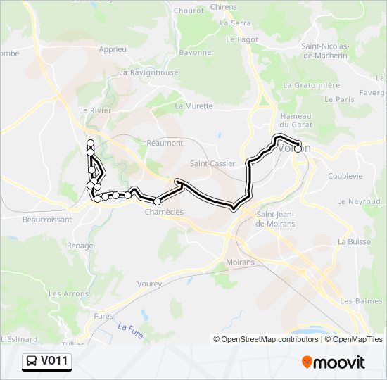 Plan de la ligne VO11 de bus