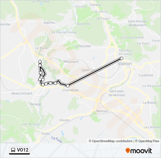 VO12 bus Line Map