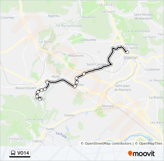 Plan de la ligne VO14 de 