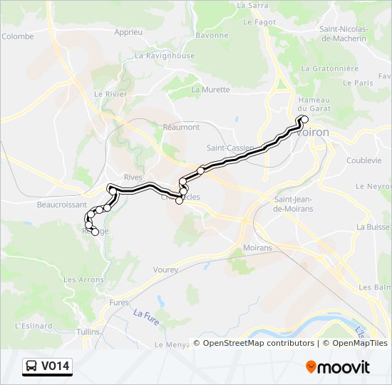 Plan de la ligne VO14 de 