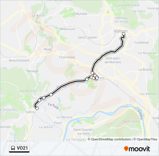 VO21 bus Line Map