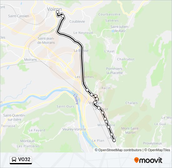 Plan de la ligne VO32 de bus