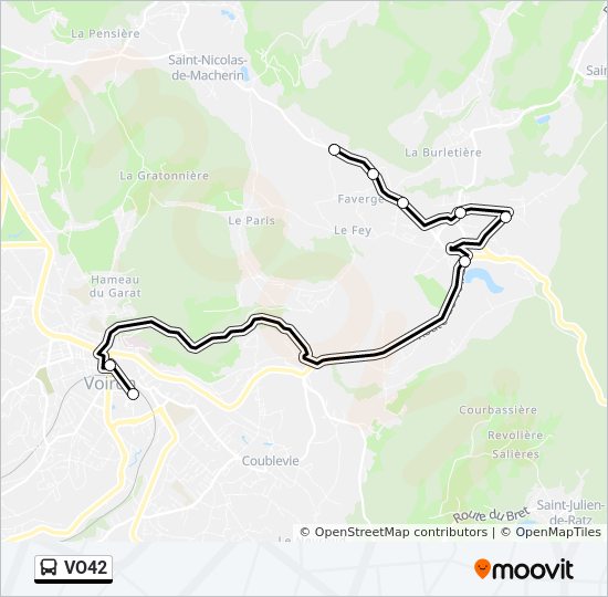 Mapa de VO42 de autobús