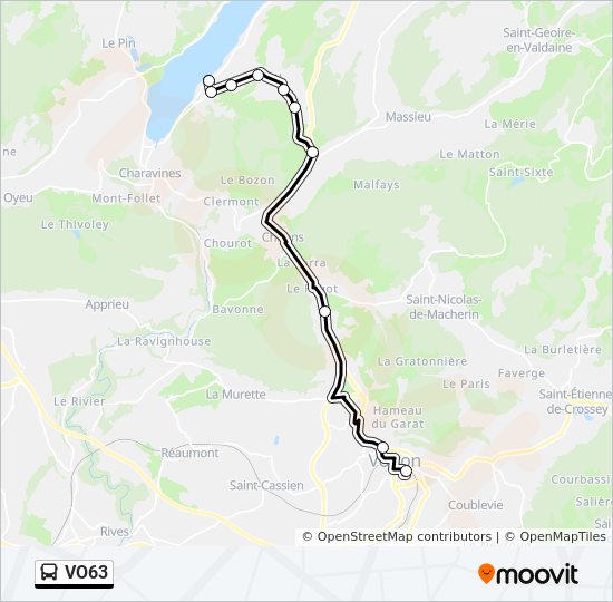 Plan de la ligne VO63 de 