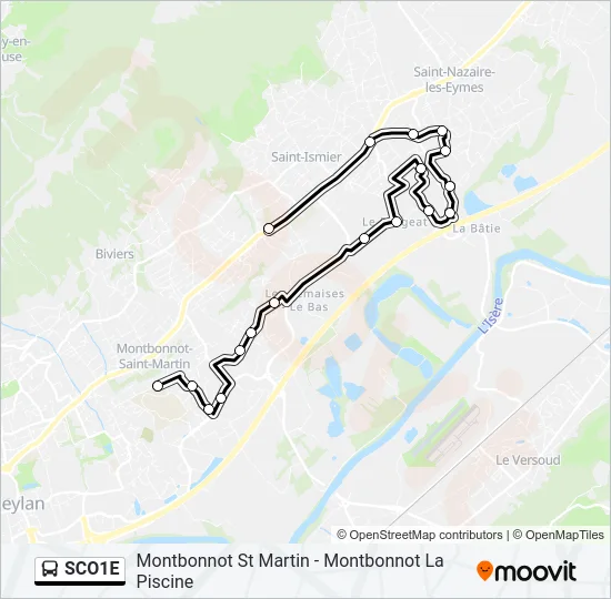 SCO1E Bus Line Map