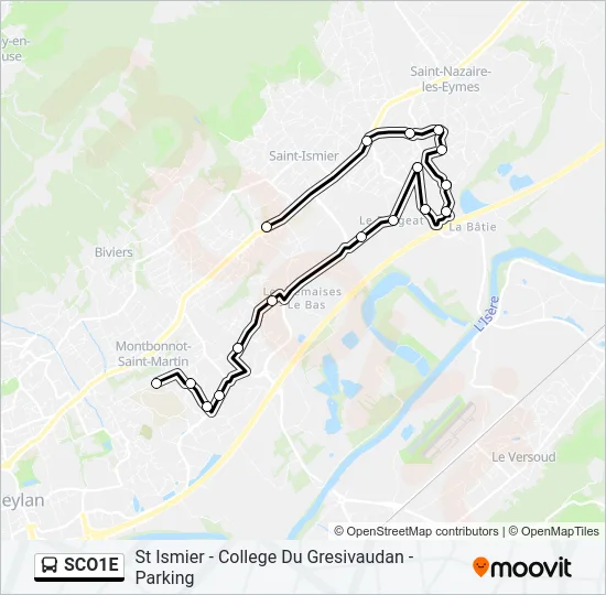 SCO1E Bus Line Map