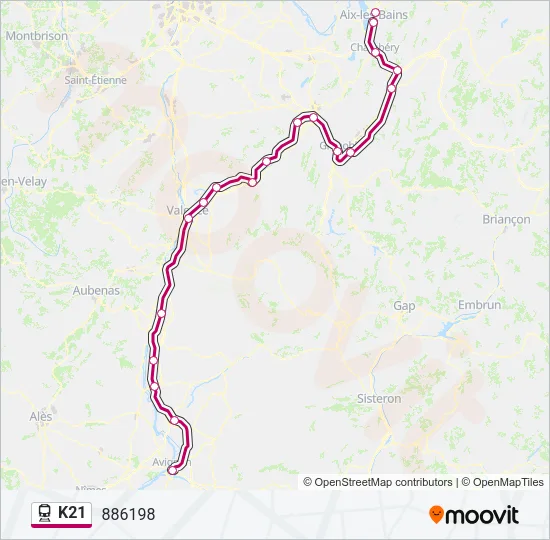 K21 Train Line Map