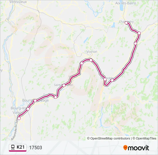 K21 Train Line Map
