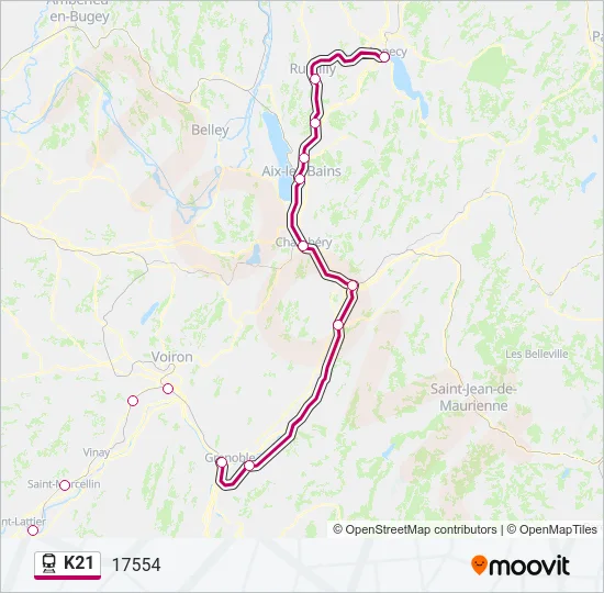 K21 Train Line Map