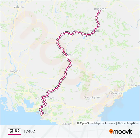 K2 Train Line Map