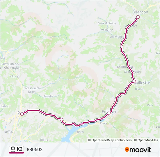 K2 Train Line Map