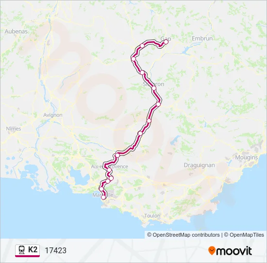 K2 Train Line Map