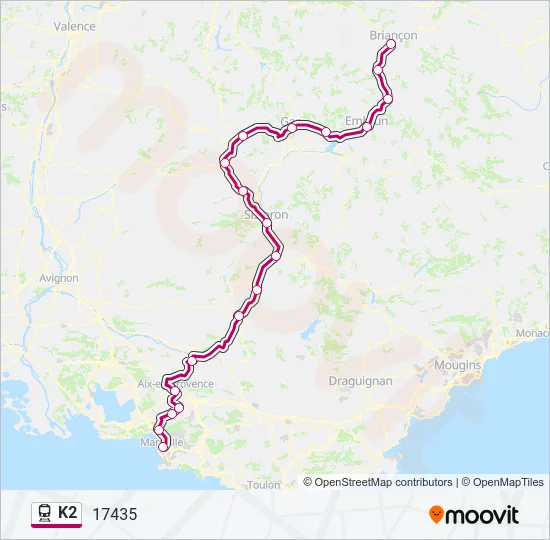K2 Train Line Map