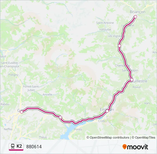 K2 Train Line Map