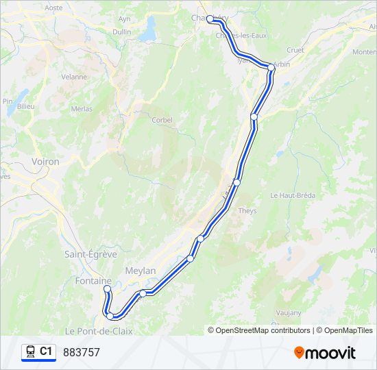 C1 train Line Map