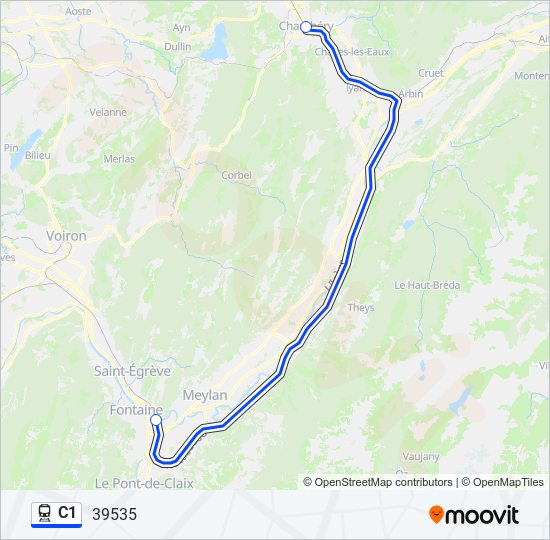 C1 train Line Map