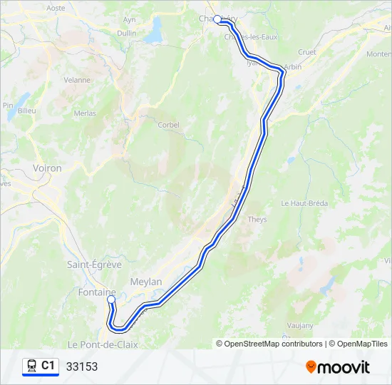 C1 Train Line Map