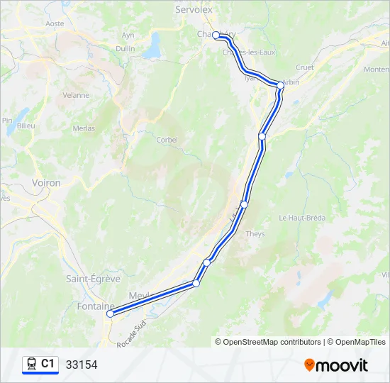 C1 Train Line Map