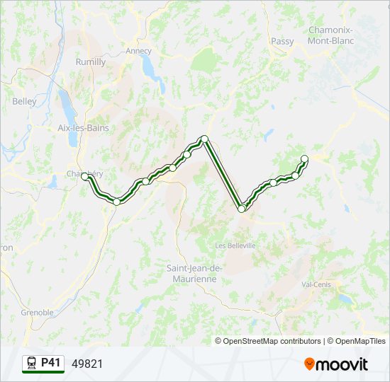 Plan de la ligne P41 de train