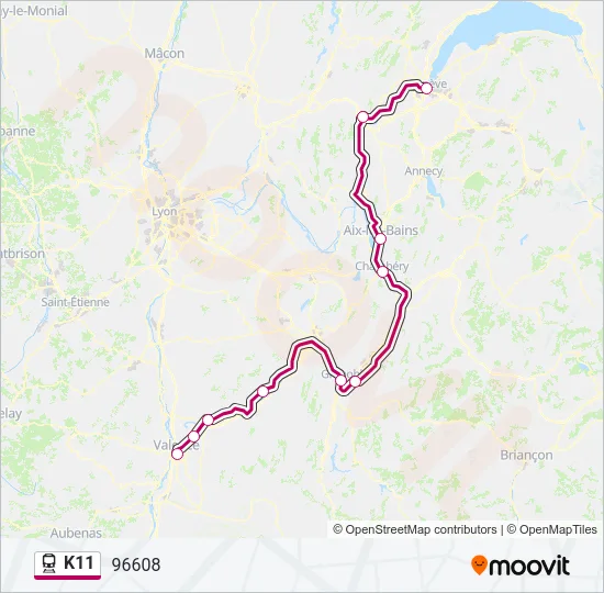 K11 Train Line Map